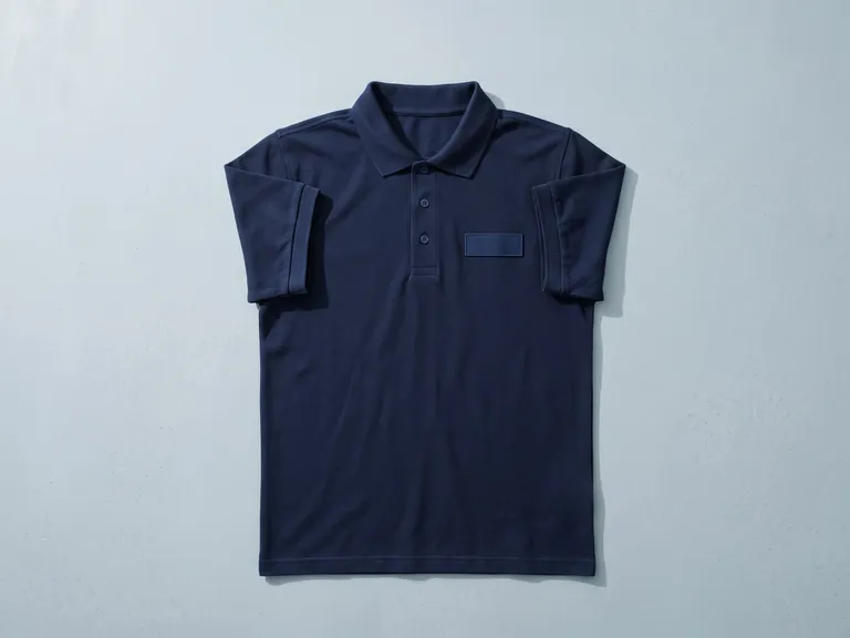 Polo da lavoro blu scuro a maniche corte