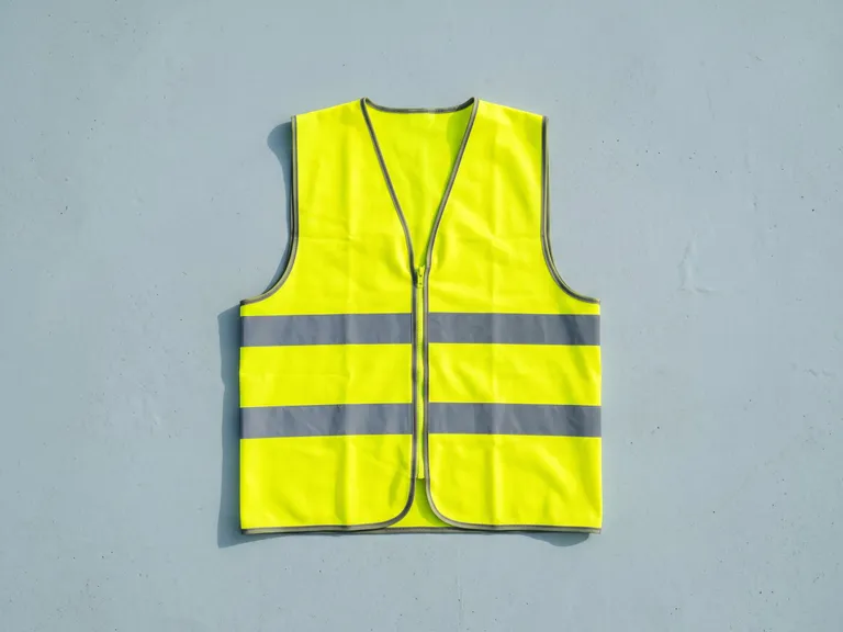 Gilet ad alta visibilità giallo con bande riflettenti