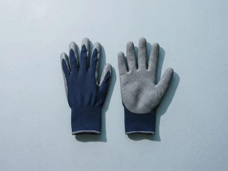Guanti da lavoro multiuso blu con palmo rivestito grigio