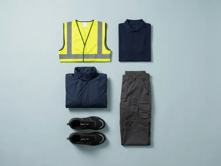 Kit per autista: gilet ad alta visibilità, polo, giacca, pantaloni e scarpe