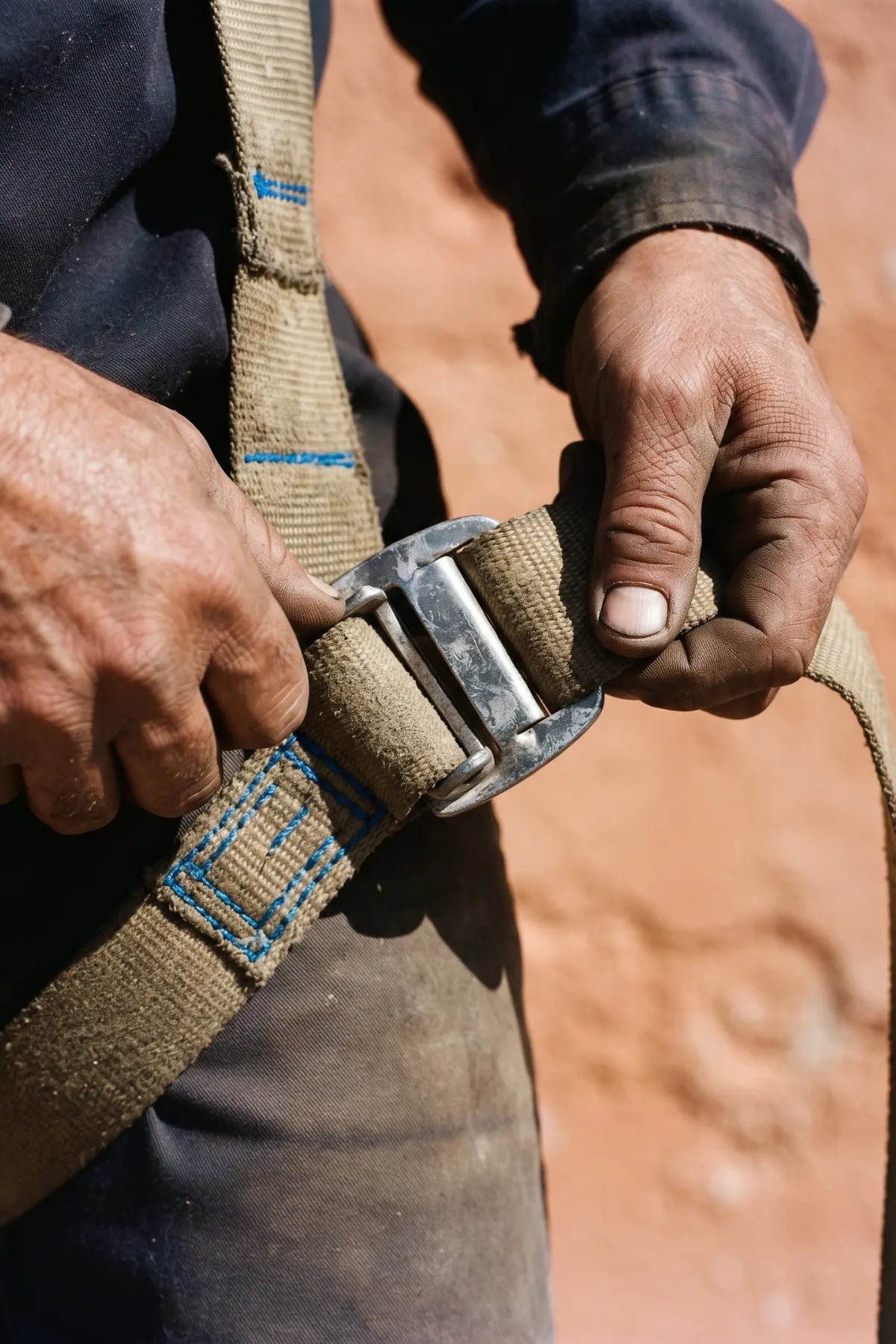 Operatore che indossa i dispositivi di protezione durante l'attività lavorativa